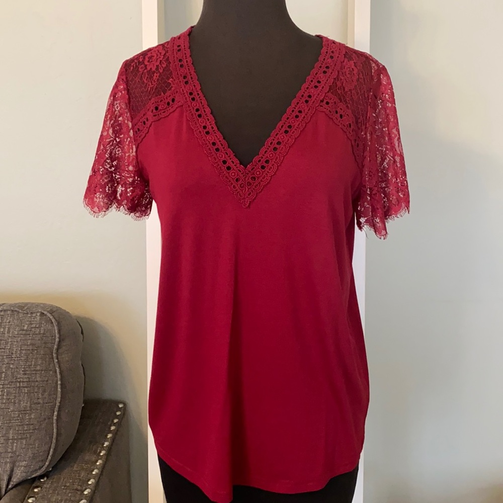 Lace V-neck top